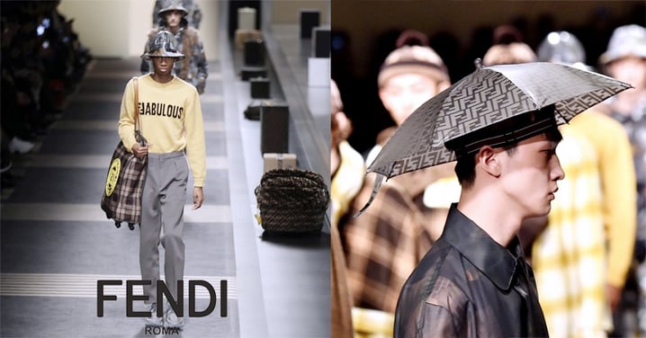 下雨天也可以兩手空空？Fendi 2018秋冬出現了新產品－雨傘帽讓你在下雨時也能耍酷