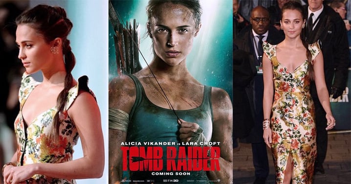 想不到羅拉的另一面,《盜墓者羅拉》女主角Alicia Vikander 高貴氣質出席倫敦首映禮!