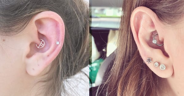 在耳珠戴耳環過時了！歐美大熱在「耳輪腳」打耳洞，仿如為耳窩加上裝飾物！