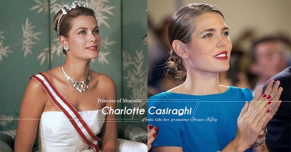 摩納哥公主Charlotte Casiraghi遺傳了外祖母Grace Kelly的美麗氣質，連同神態也超相似！