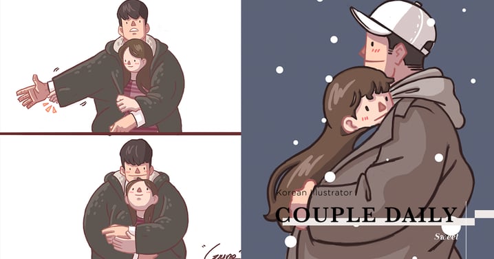 「一件外套同時兩個人穿」10個只有熱戀中的情侶才懂的超暖日常!