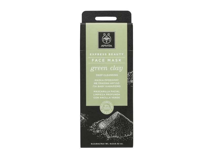 APIVITA Green Clay Face Mask for Deep Cleansing
