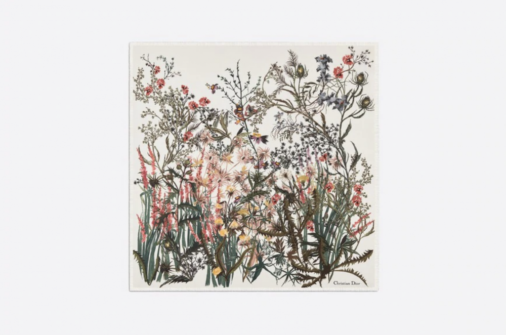 DIOR TOILE DE JOUY TROPICALIA SQUARE SCARF
