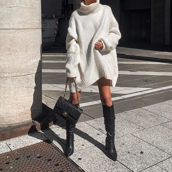 趕出門必學!冬日穿搭簡約時尚針織連身裙07