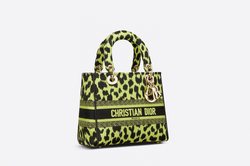 螢光綠豹紋 Lady Dior Bag