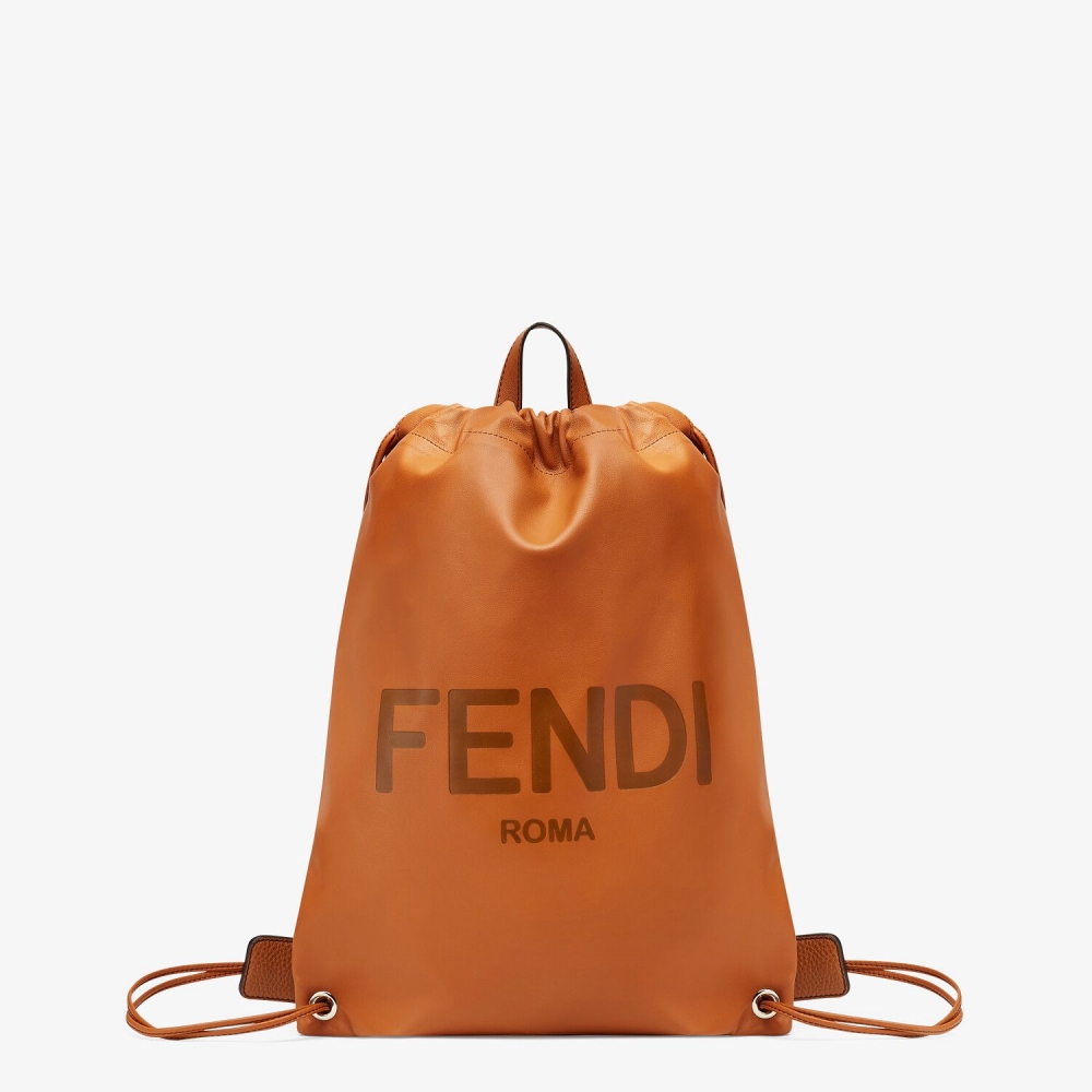 FENDI BROWN LEATHER BACKPACK