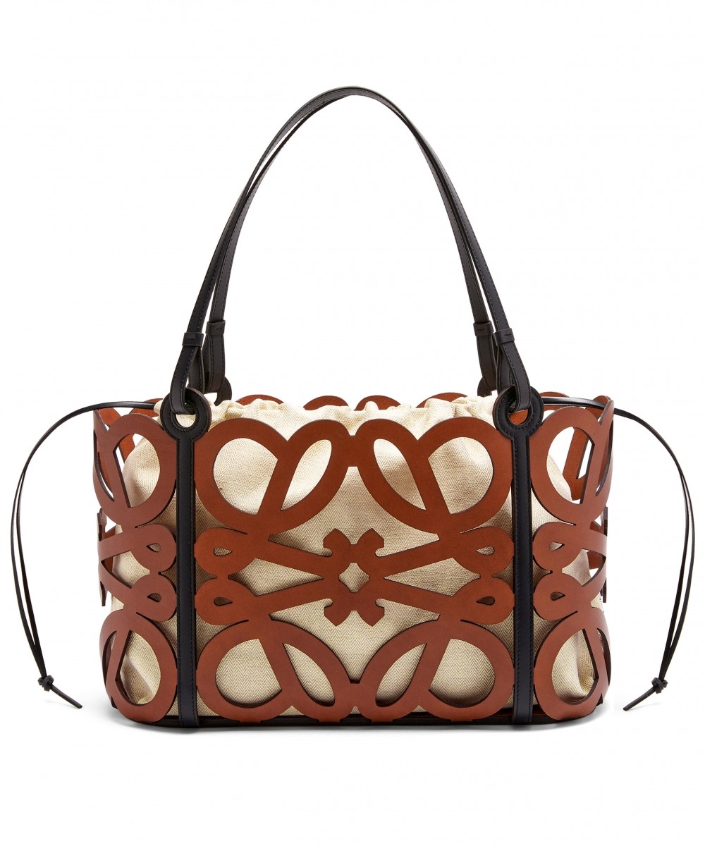 LOEWE Small Anagram Cut-Out Tote絕美小牛皮鏤空手提袋