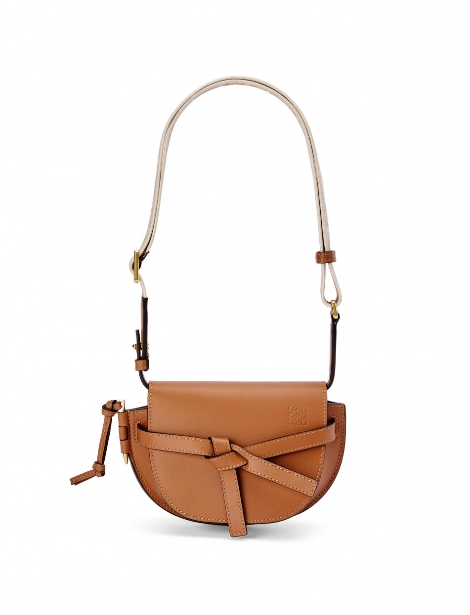 LOEWE Mini Gate Bag2021粗揹帶棕色