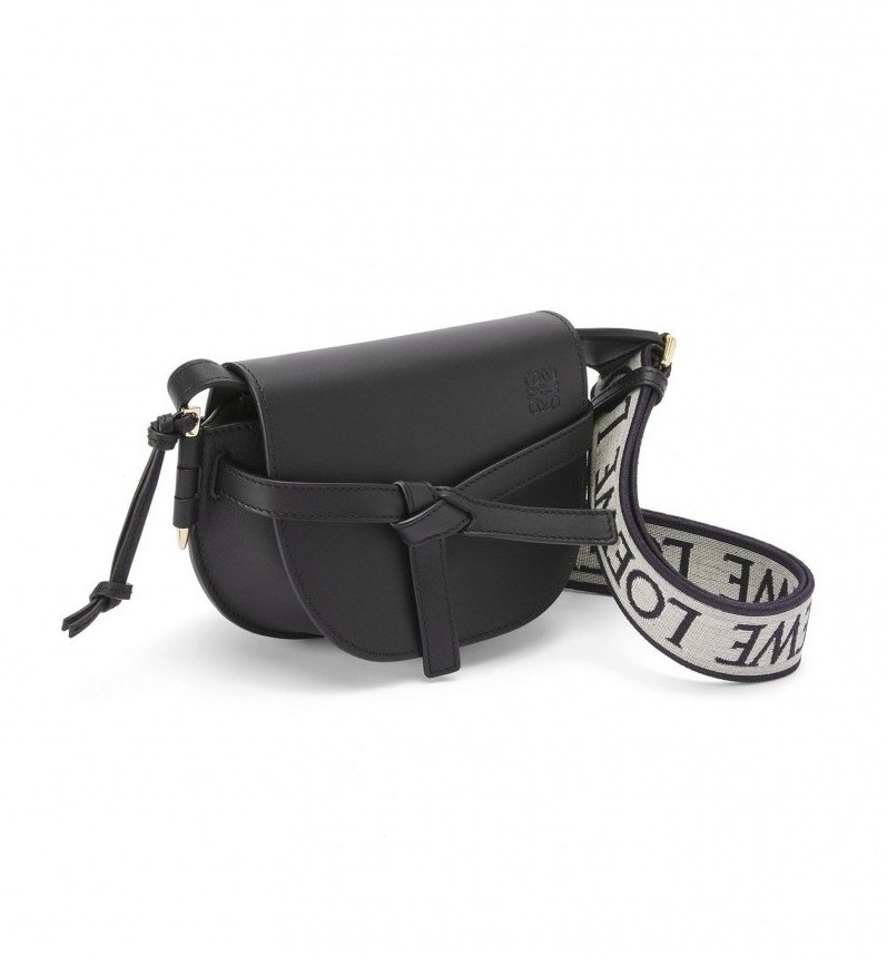 LOEWE mini Gate Bag2021粗揹帶黑色