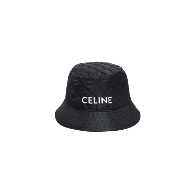 CELINE黑色夾綿帽子