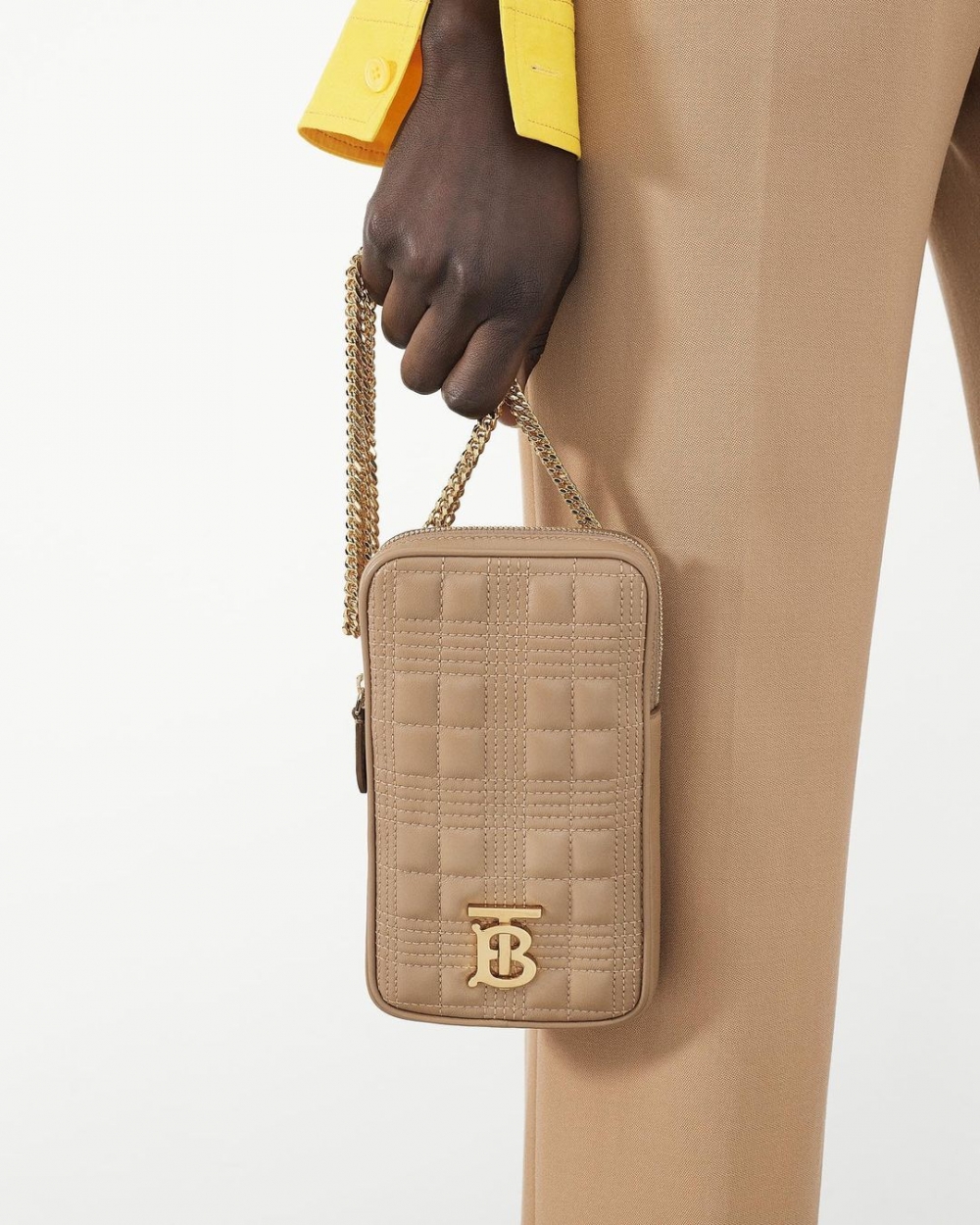 Burberry Quilted Lambskin Lola Pouch with Chain Strap