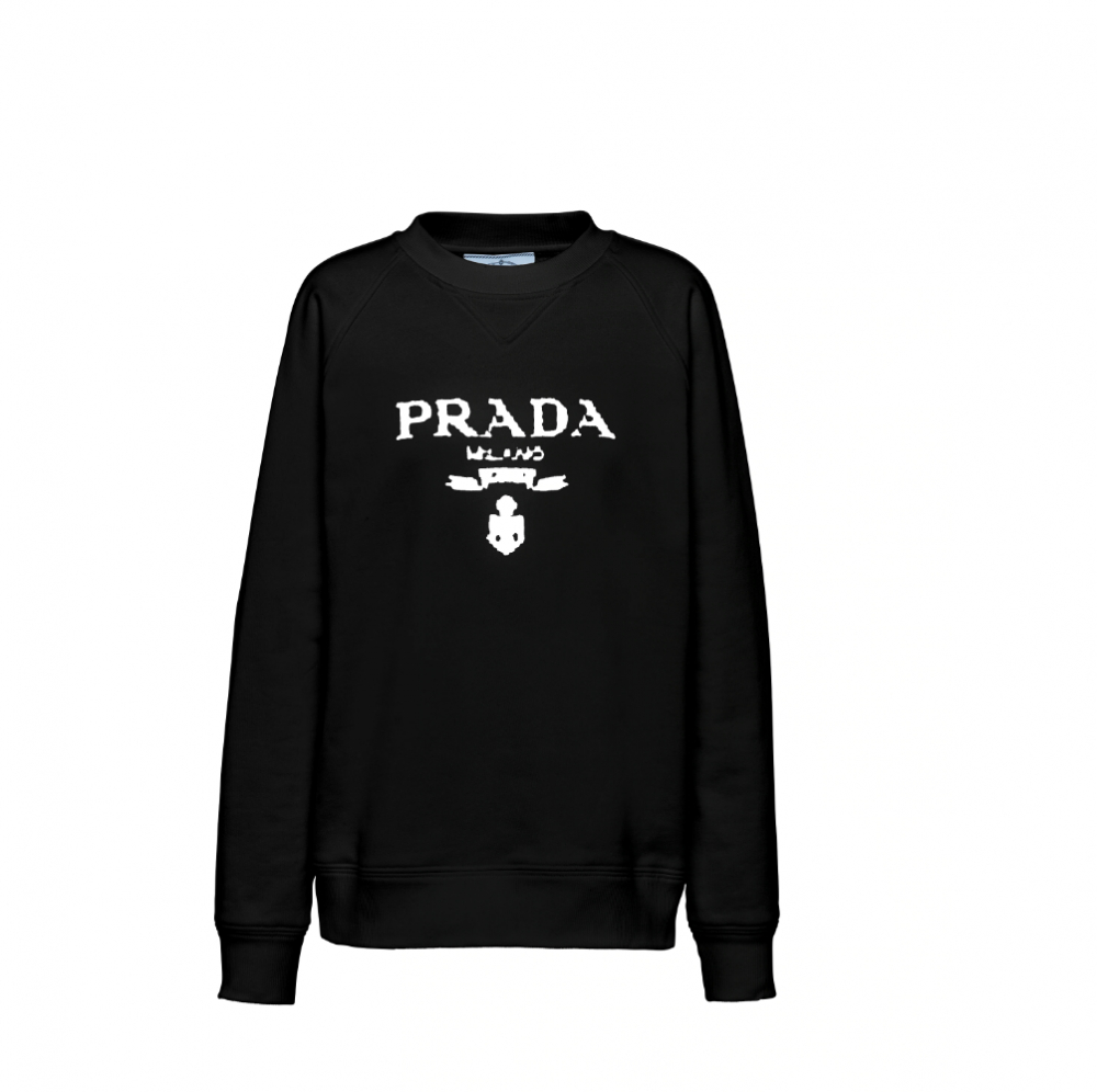 Prada Oversized Logo Print Jersey Sweatshirt
