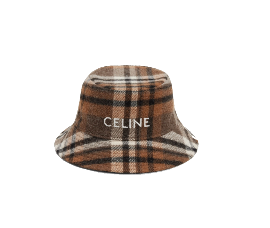 CELINE復古格紋漁夫帽