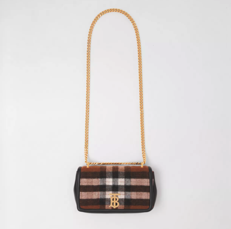 Burberry Small Quilted Check Cashmere Lola Bag