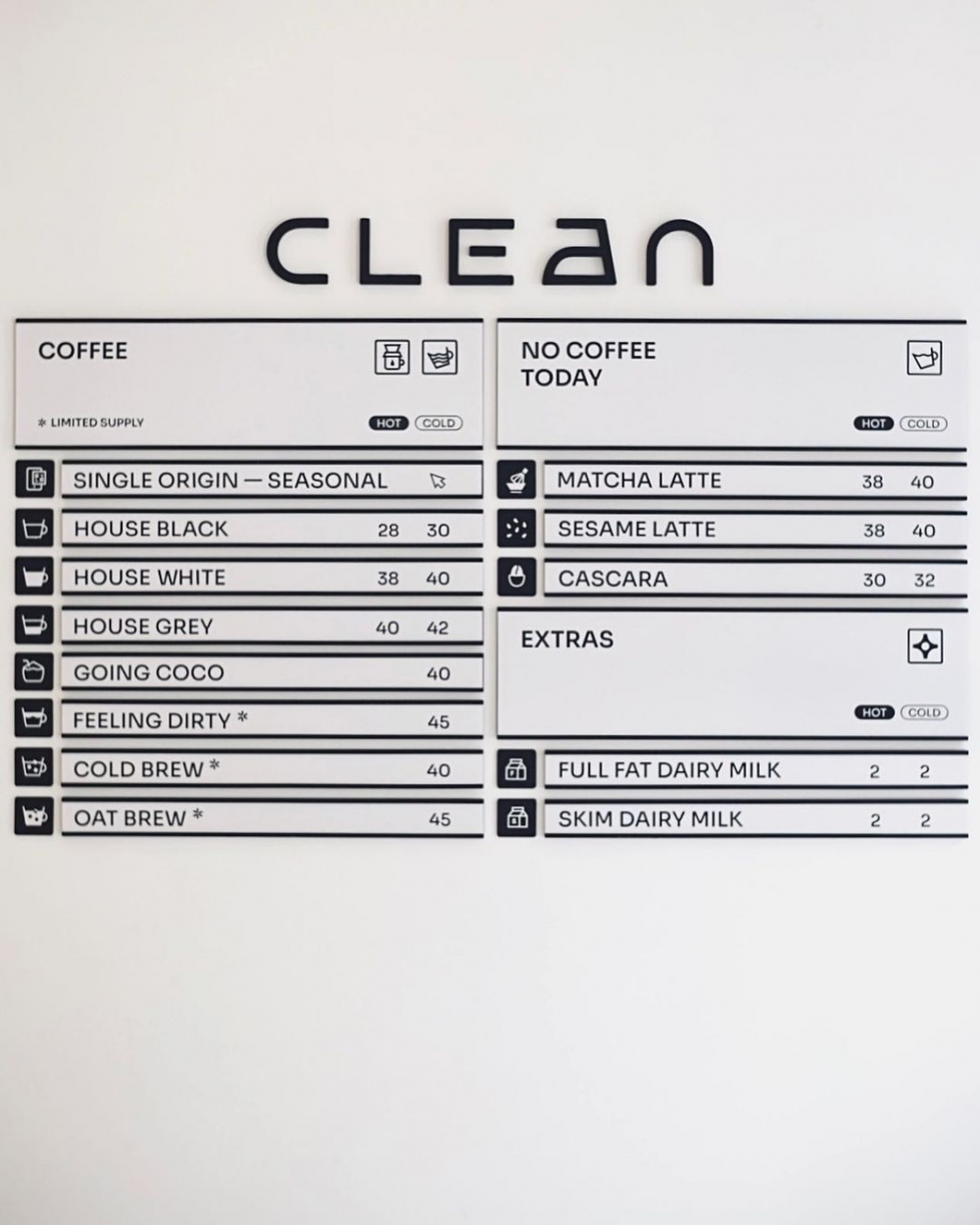 菜單上咖啡品項的每一種咖啡都是特別挑選雨林聯盟認證或直接貿易咖啡豆磨成