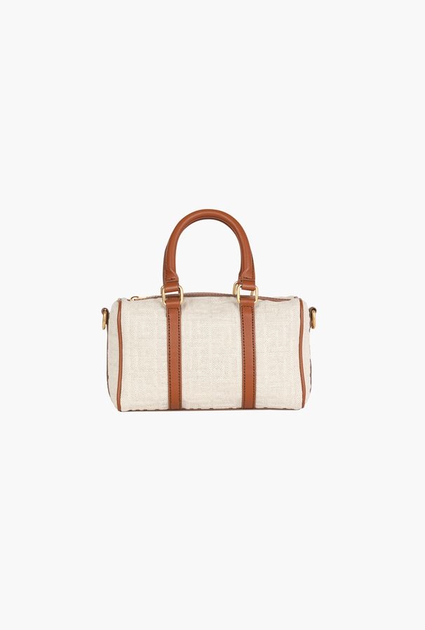 Balmain Mini-sized Bicolor Ecru And Brown B-Army Bag