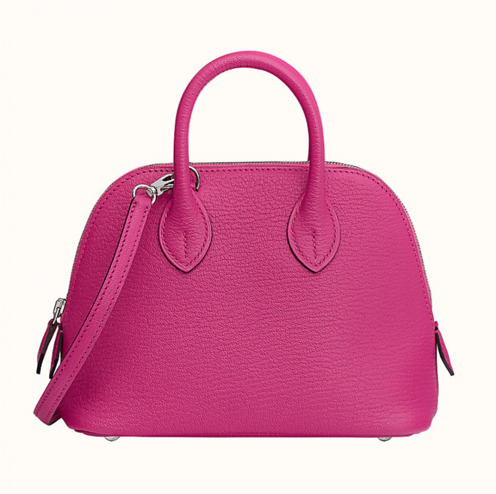 粉紅色的Hermès Verrou Chaine mini bag，閃亮登場