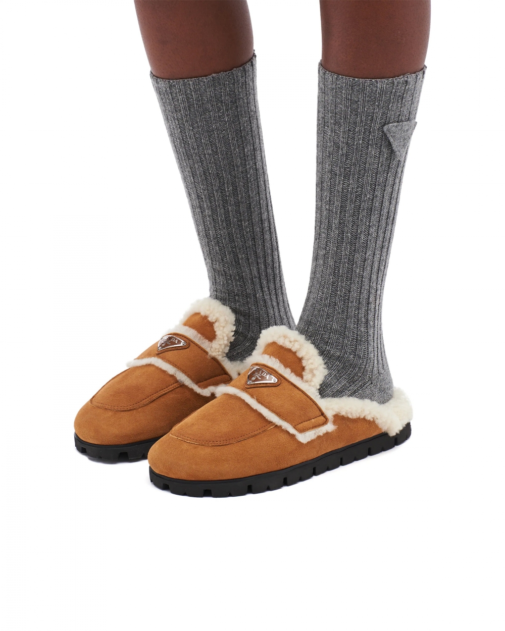 Prada Shearling Slippers