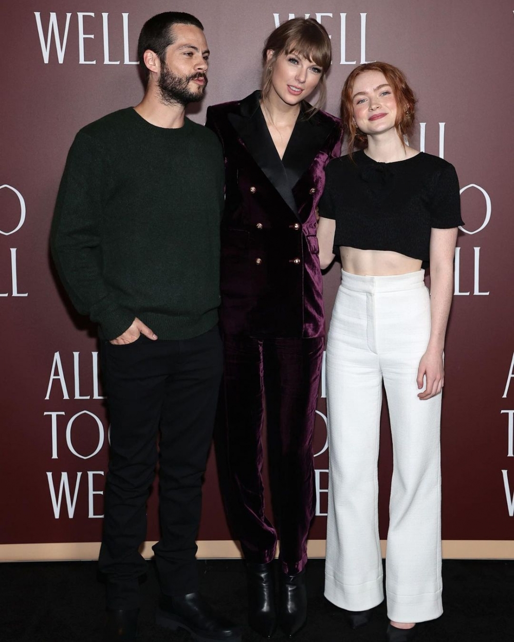 Taylor Swift 與兩位演員一同岀席《All Too Well: The Short Film》微電影首映會。