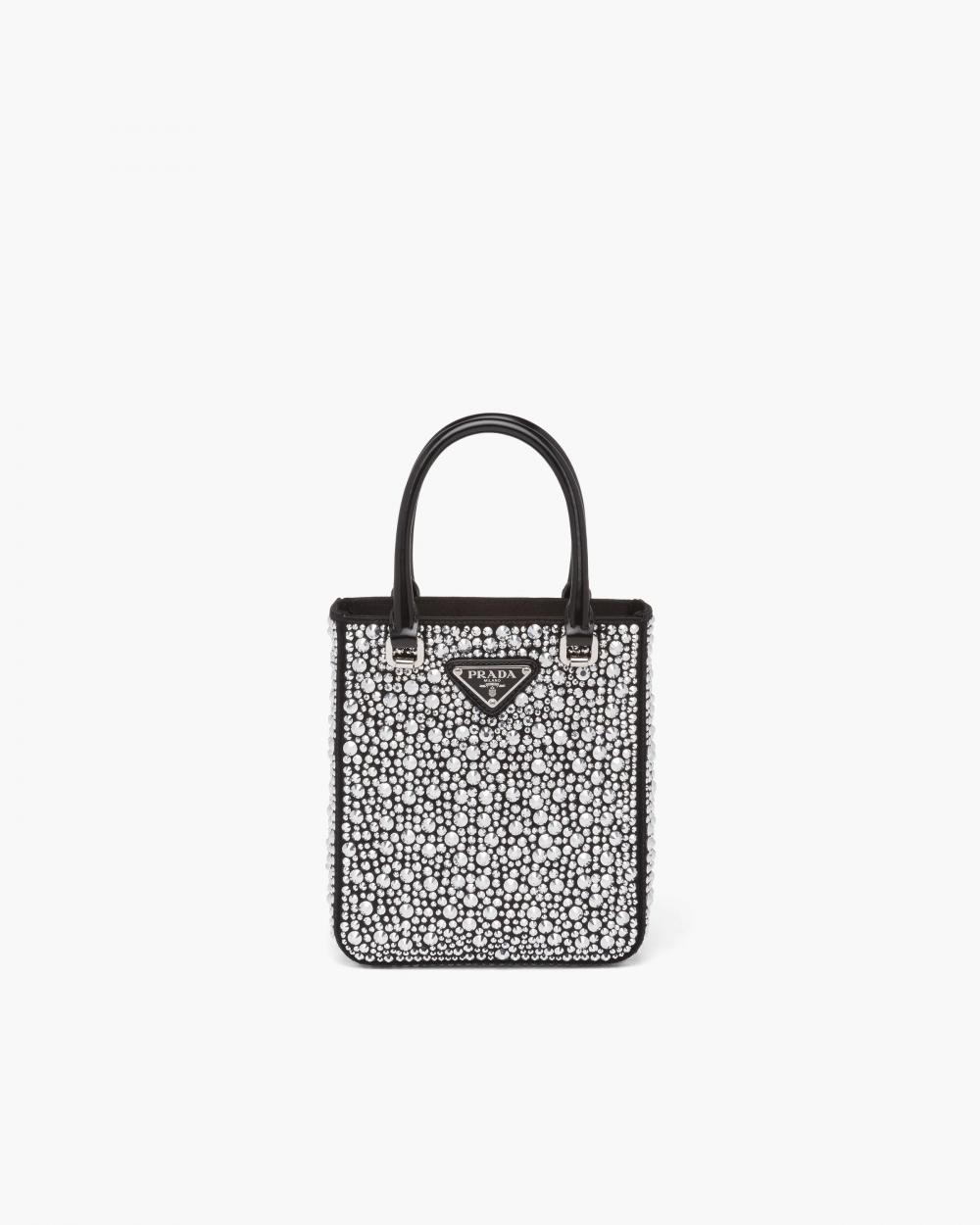 迎接節日季節,全新登場Prada Small Crystal-Studded Satin Tote Bag。