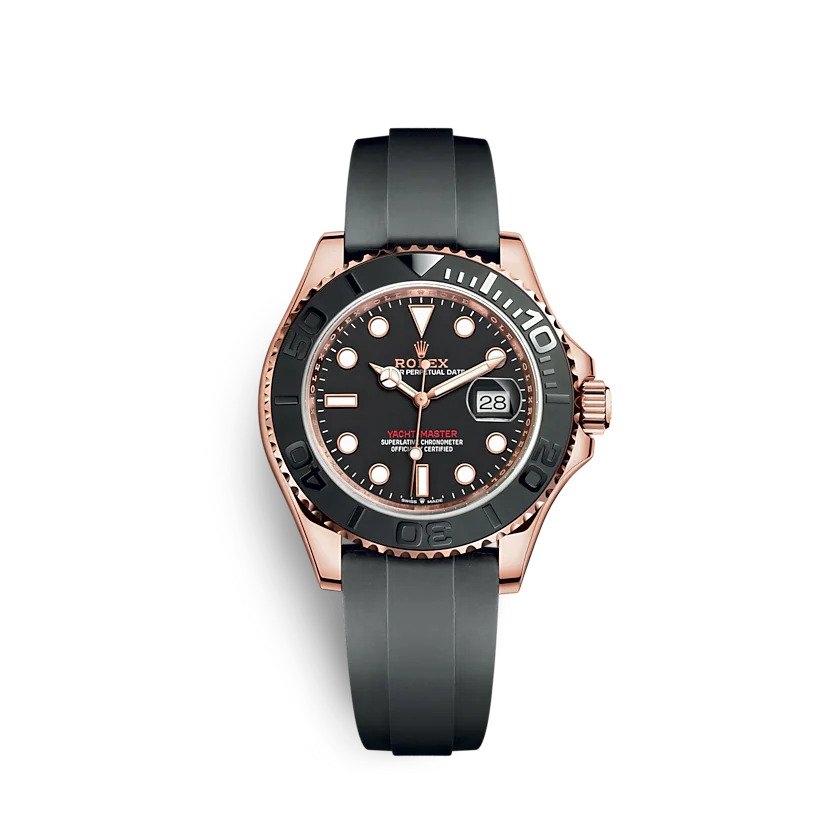 Oyster Perpetual Yacht-Master 40 Ref.126655,啞黑色Cerachrom陶質字圈及磨光立體數字。