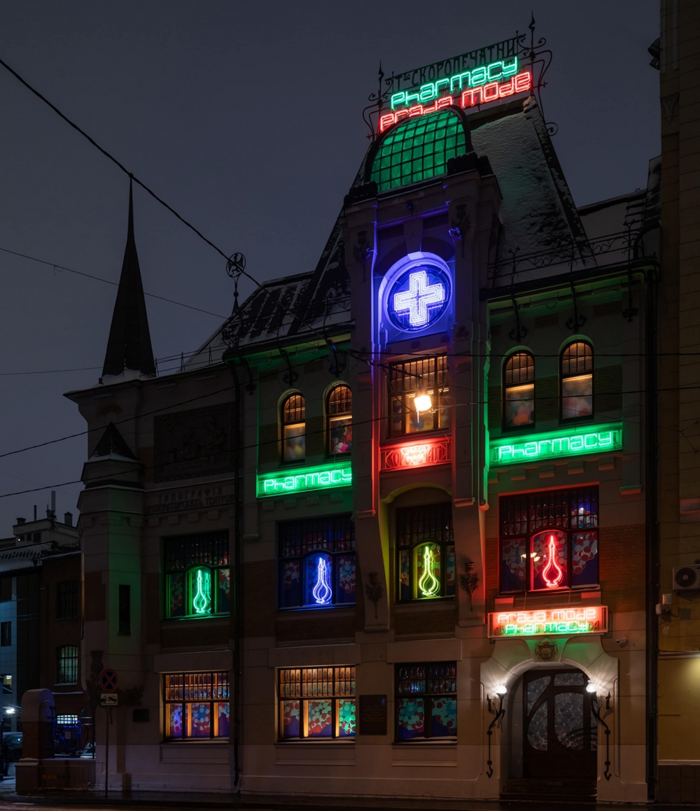 位於莫斯科的Levenson Mansion變成了「Pharmacy」藥丸餐廳。