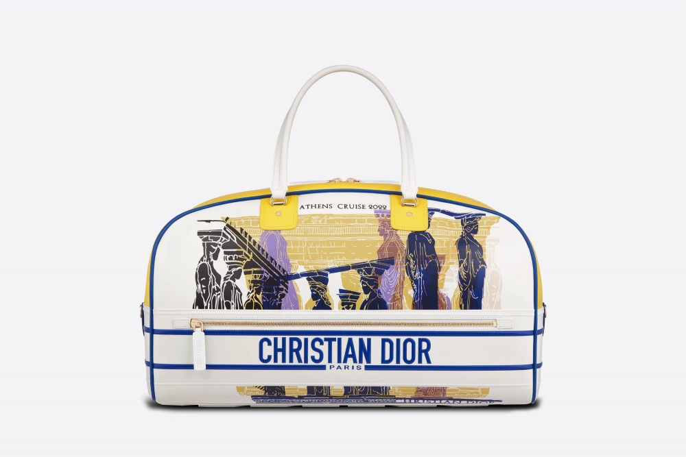 Dior Vibe Zip Bowling Bag,壓花圖案大號尺寸。