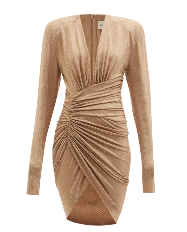 Alexandre Vauthier Crystal-embellished Plunge-neck Jersey Dress閃爍不停的光芒。