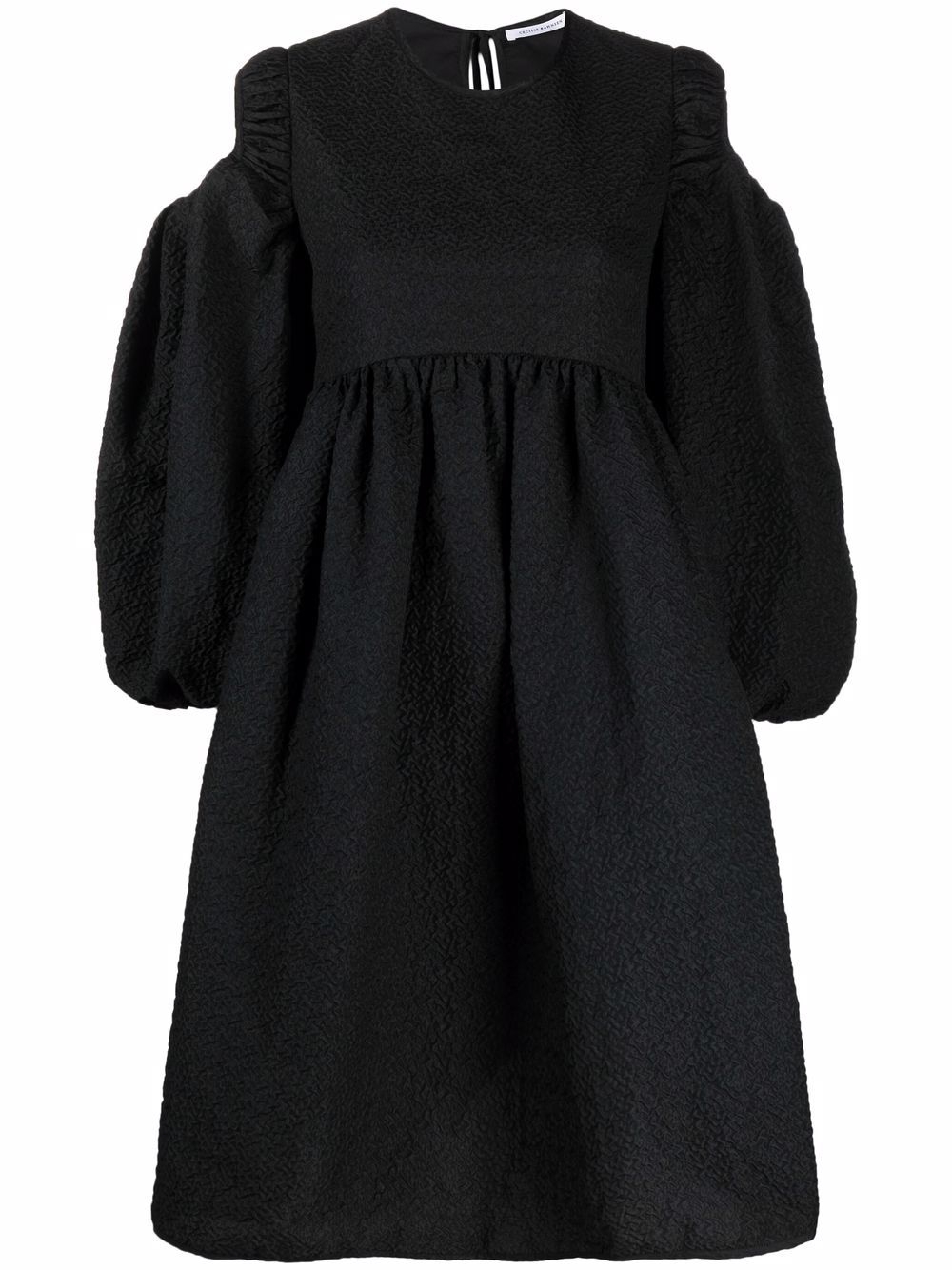 Cecilie Bahnsen經典黑色泡泡袖連衣裙。