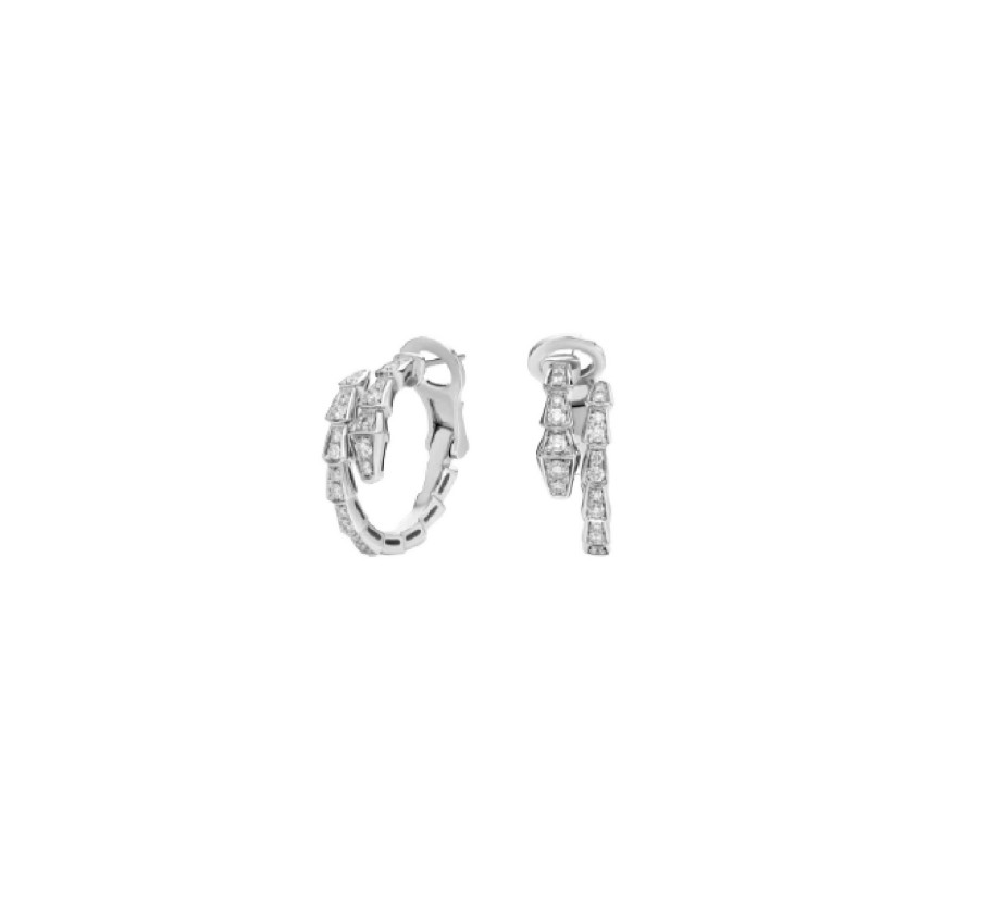 BVLGARI Serpenti Viper Earrings以18克拉白金打造。