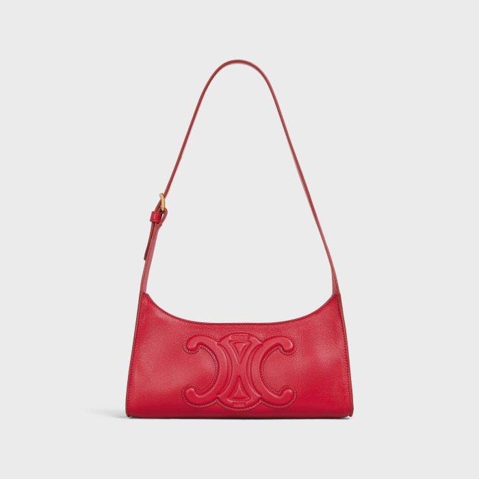 CELINE Cuir Triomphe光滑牛皮革肩背包,不折不扣的春節氣息。