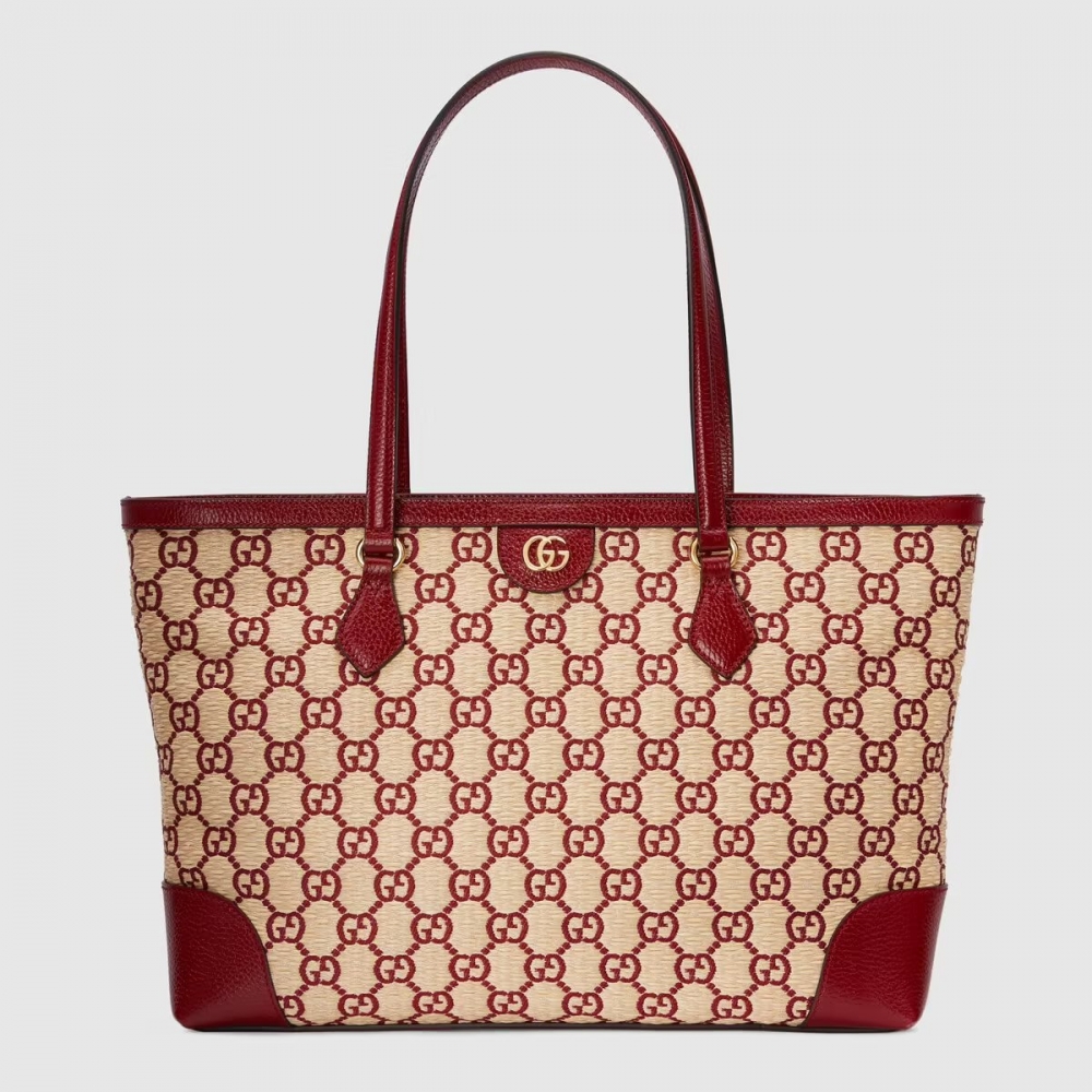 除了丹寧之外,這款手袋也推出像是稻草材質的手袋。