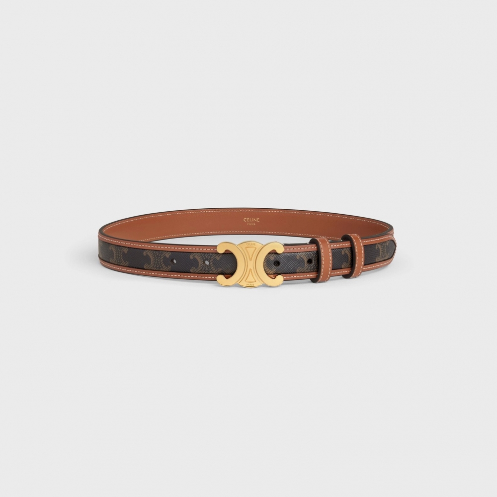 CELINE Triomphe Belt深褐色為主調。