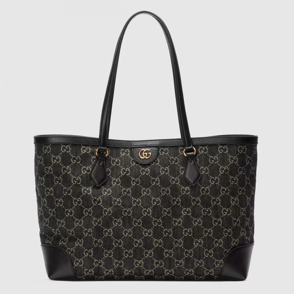 這款Gucci Ophidia Medium Tote with Web也換上了,今年相當流行的丹寧。