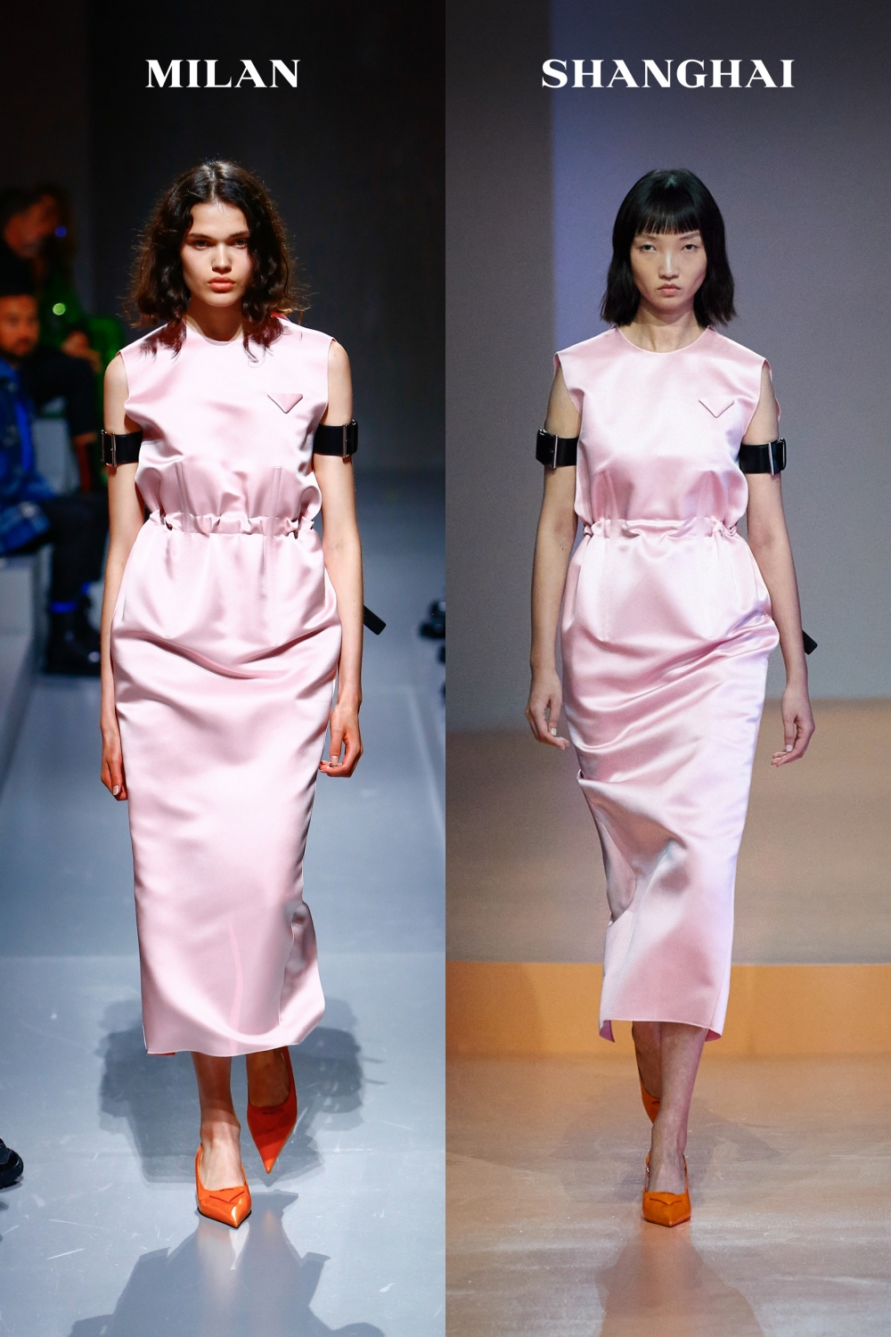 以極簡的手法將胸罩的曲線、馬甲的骨架與拖尾裙襬等元素呈現。