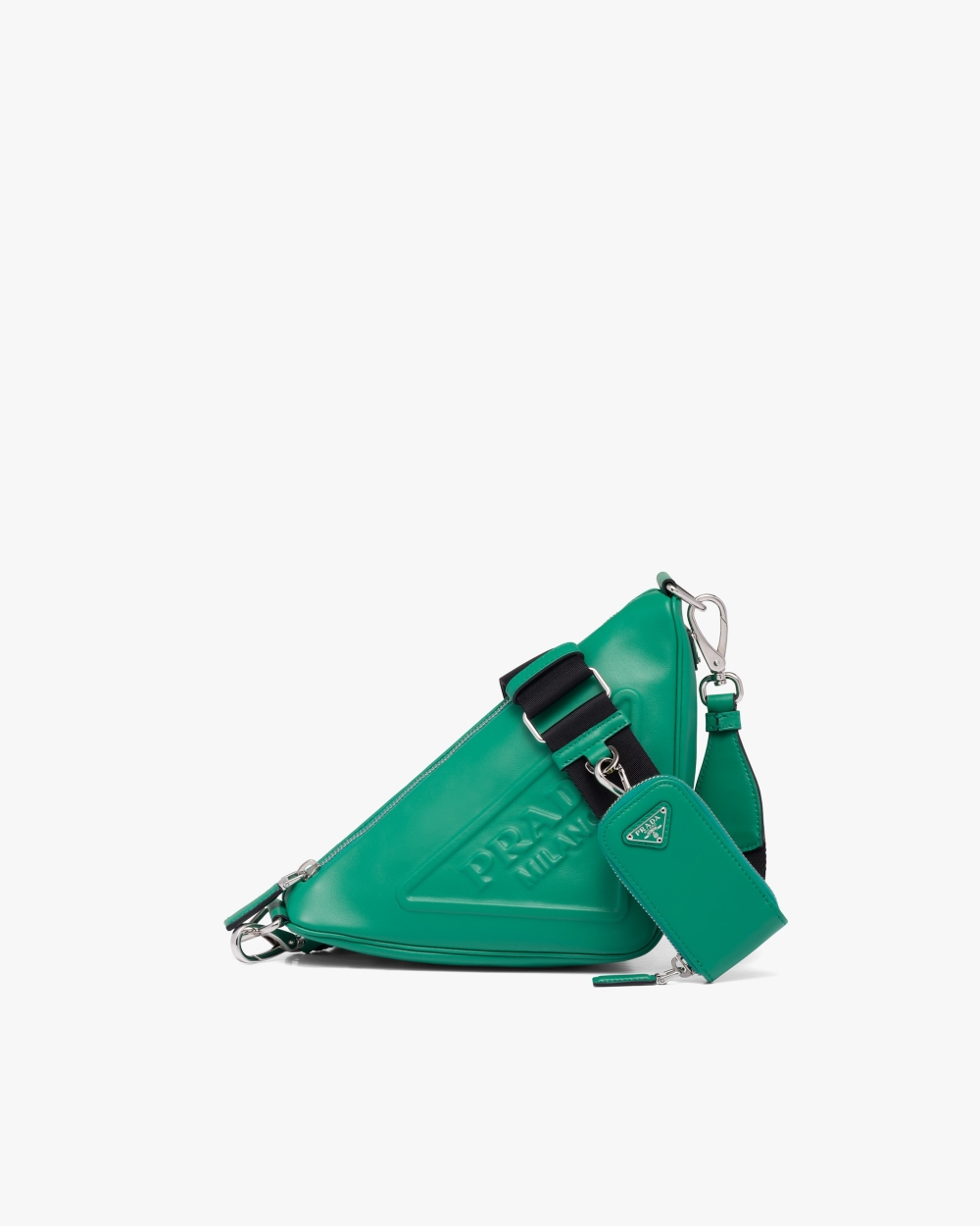 Prada Triangle Shoulder Bag線條流暢的肩背包。