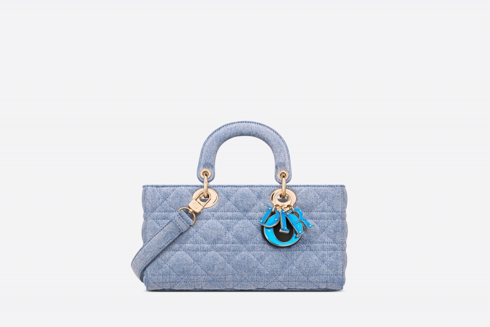 Dior Lady D-Joy Bag牛仔布料布料。