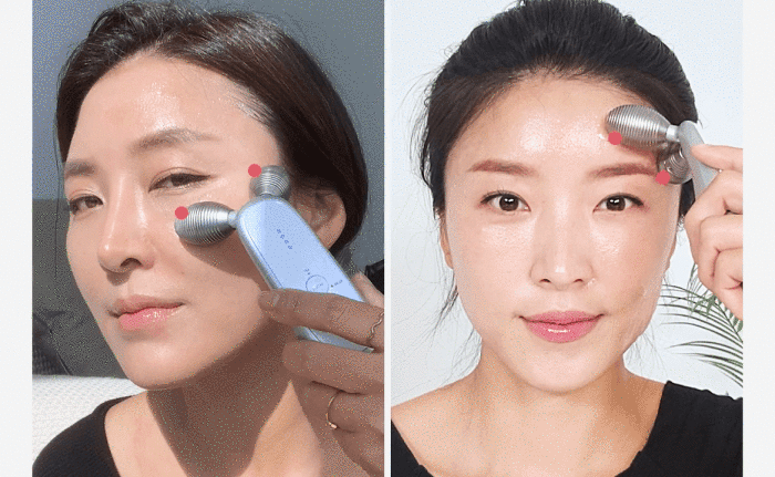 Age-R EMS緊緻美容儀適用於眼周及額頭。