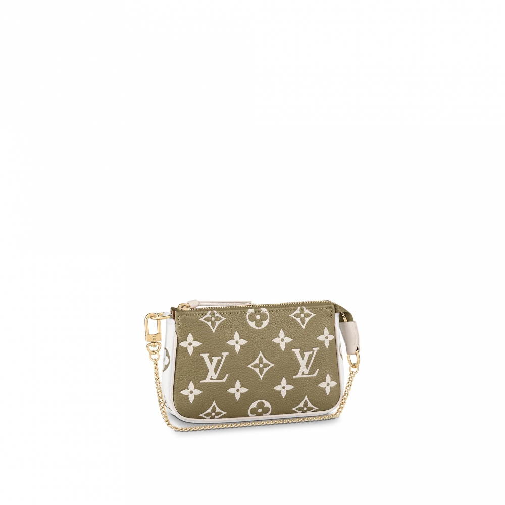 Louis Vuitton Mini Pochette Accessoires牛油果綠色。