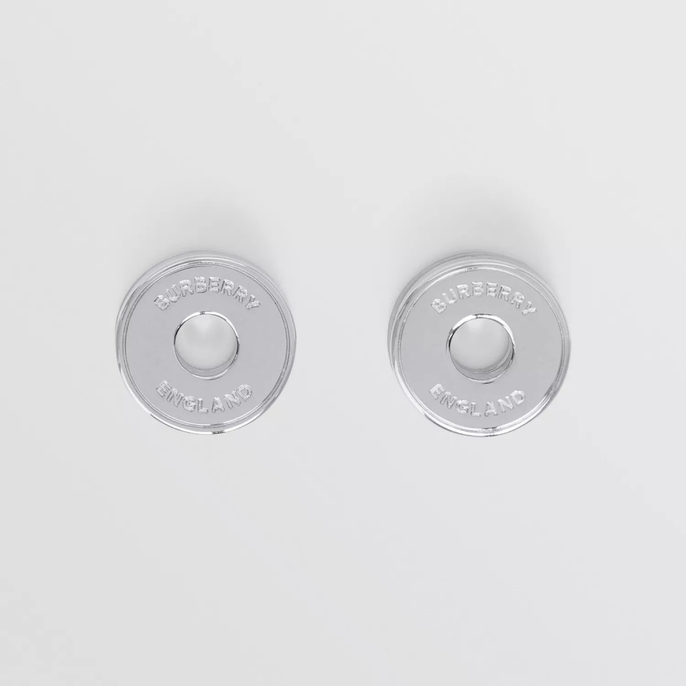 Logo Graphic Palladium-plated Earrings精準又俐落外型。