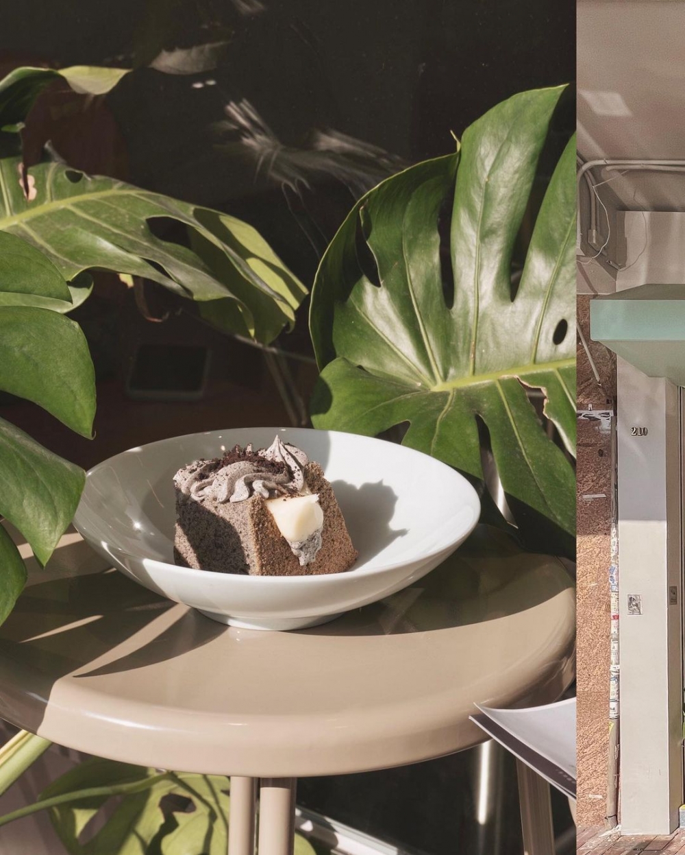 麻糬黑芝麻戚風蛋糕。