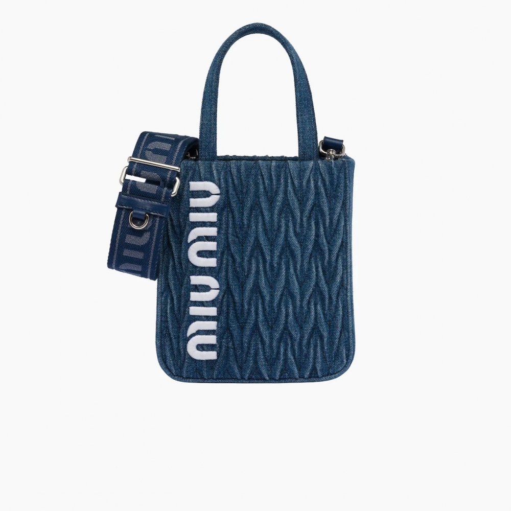 Miu Miu Matelassé Denim Handbag