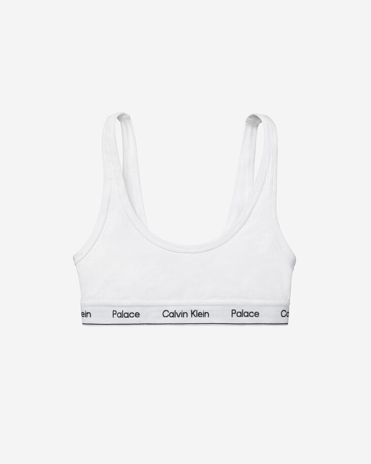 白色的CK1 Palace Unlined Bralette。
