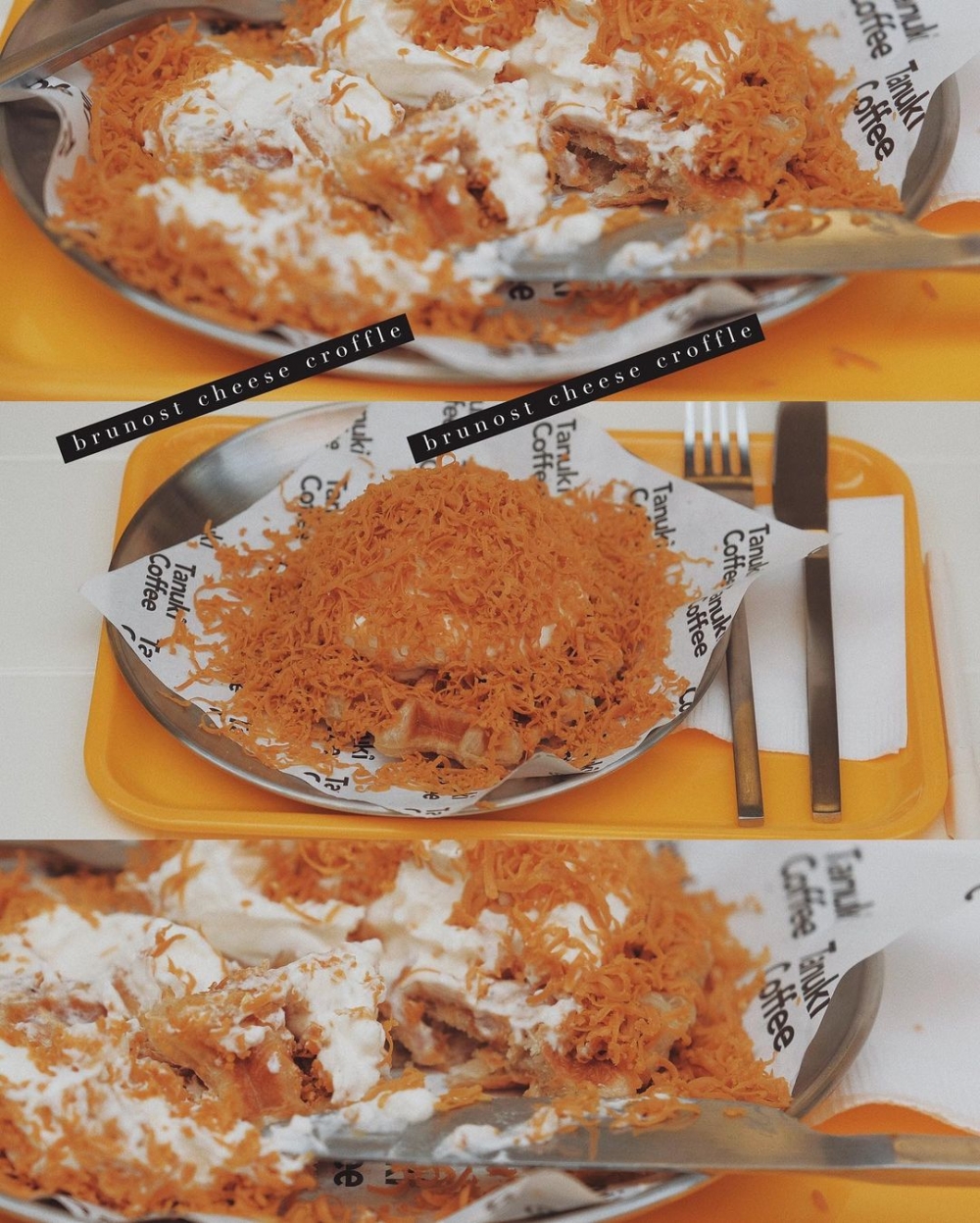 Brown Cheese Croffle,由牛角包製成的鬆餅再配上雪糕、忌廉和乳酪。