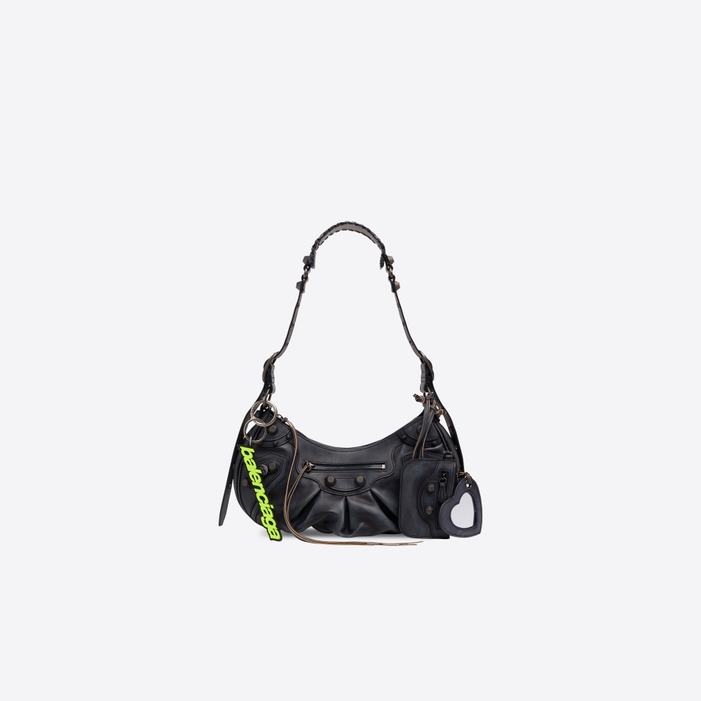 Le Cagole Small Shoulder Bag in Dark Blue