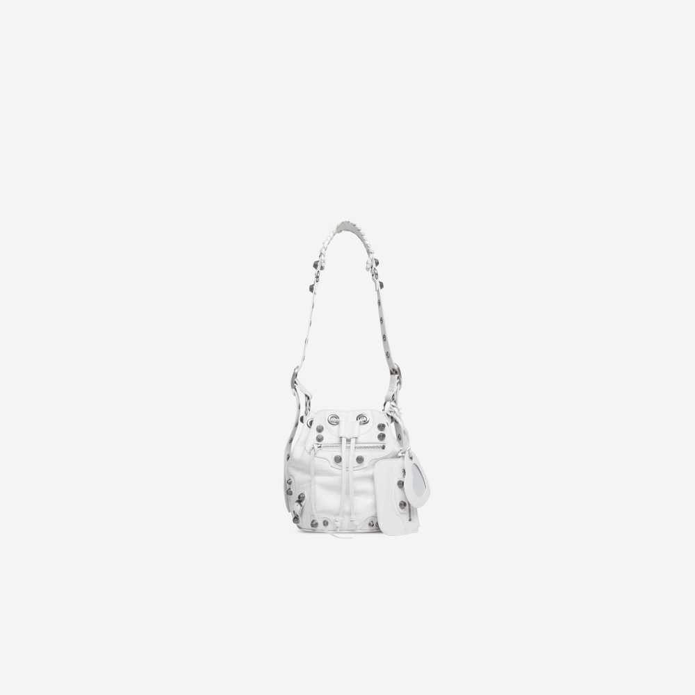 Le Cagole XS Bucket Bag in White