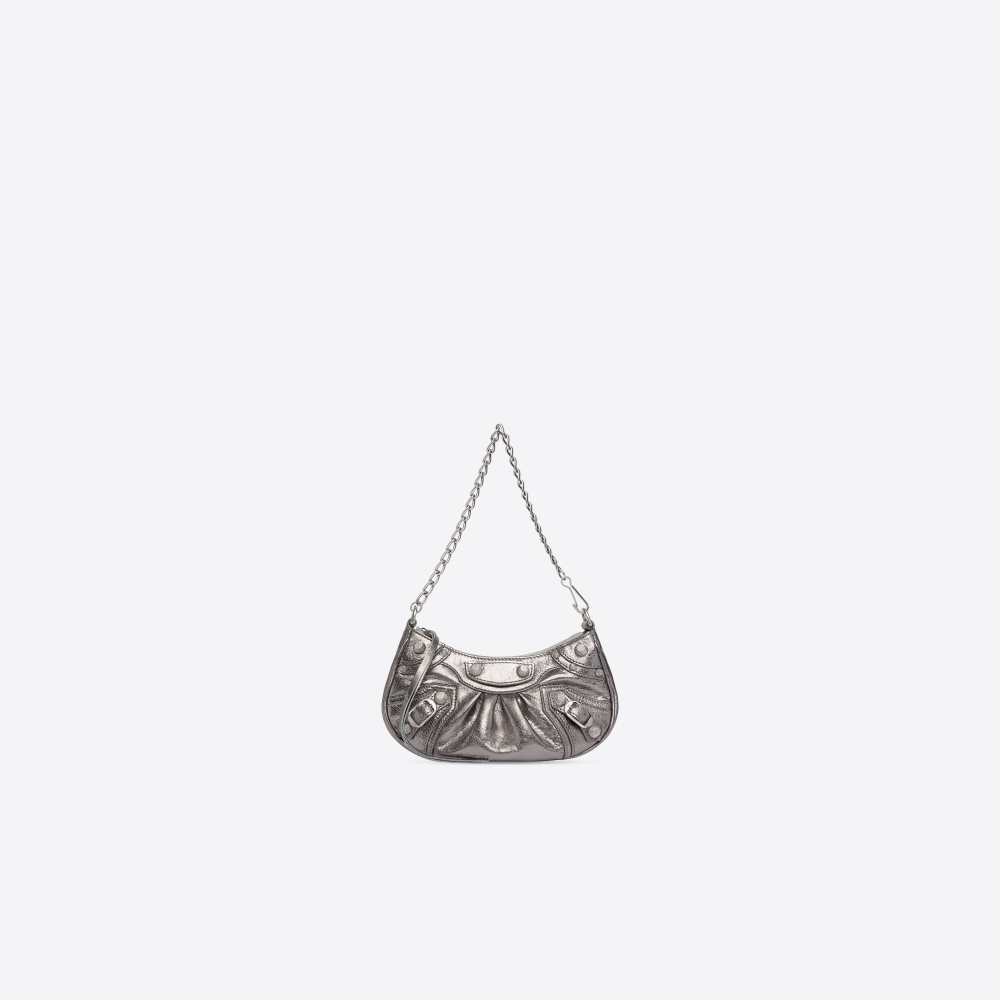 Le Cagole Mini Purse With Chain in Silver