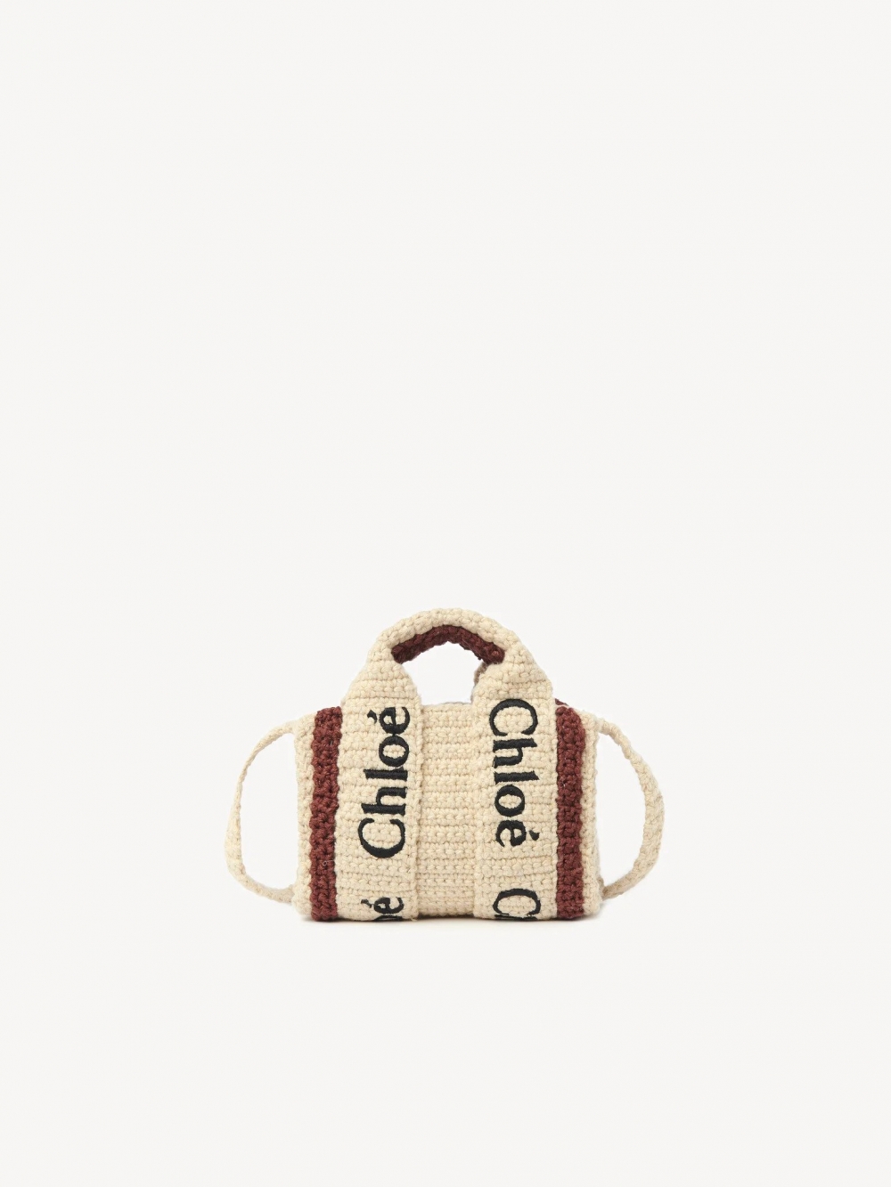 Chloé Woody Nano Tote-Brown&Beige