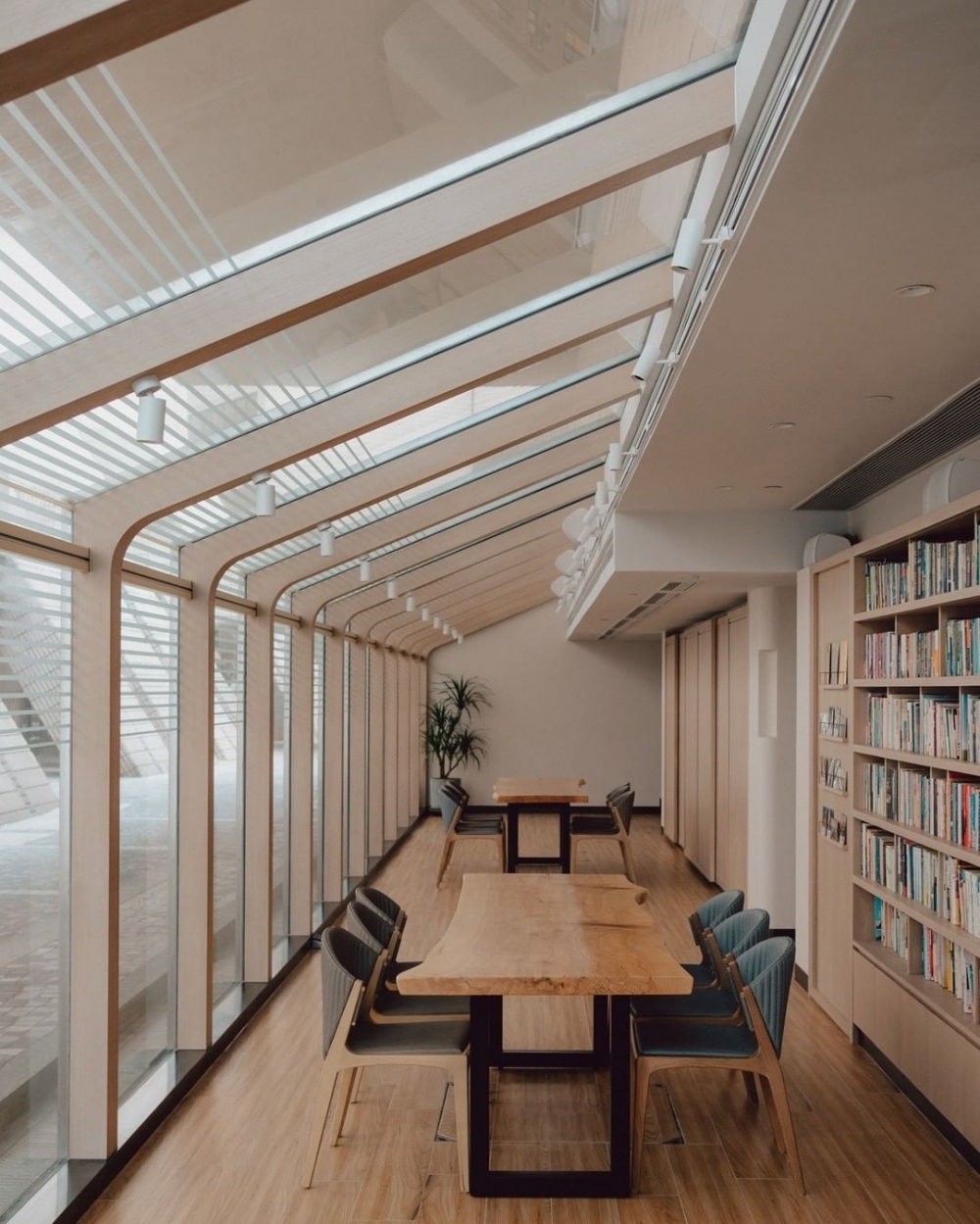 全新概念店Lemna多用途的圖書館。