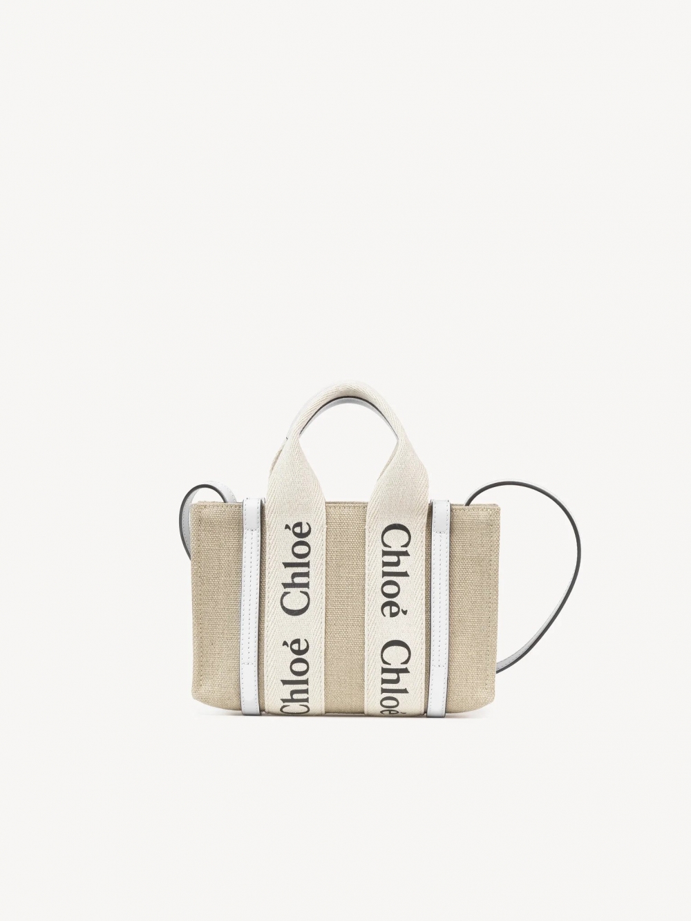 Chloé Mini Woody Tote Bag-White